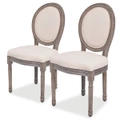 Dining Chairs 2 pcs Cream Fabric vidaXL