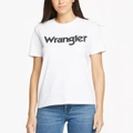 WRANGLER Women's Classic Logo Tee - White - 100% Cotton