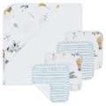 5pc Living Textiles Infant/Baby Cotton Hooded Towel Bath Gift Set Up Up & Away