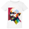 Mahatma Gandhi Hindi Indian Hero White T-Shirt Tee Baby Toddler Kids Boy Girl