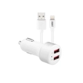 3sixT Car Charger 4.8A + Lightning Cable 1m (3S-1022) – White