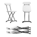 Costway 2PCs Folding Dining Chairs Metal Frame Outdoor Chair w/Anti-Slip Footpads Patio Garden Bistro White