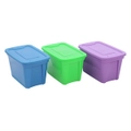 12 x 38LT TOY PLASTIC STORAGE BOXES w/ LID Home Cupboard Stackable Organiser Bin Box Trays for Toys Accessories Kitchen Bedroom Bathroom