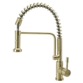 SWEDIA Signatur - Stainless Steel Kitchen Mixer Tap - Pull Out with Dual Flow - Brushed Brass PVD Finish