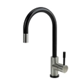 SWEDIA Klaas - Stainless Steel Kitchen Mixer Tap - Satin Black & Brushed Finish - with Pull-Out Hose