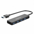 SUPERSPEED 1 to 4 Port USB 3.0 Hub 4 Portable Ultra Slim Expansion for PC Laptop