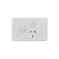 Trader Cougar COPPSW1G - 1 Gang 10A Power Point With Extra Switch 16A - White