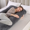 Maternity Pregnancy Pillow U-Shaped Full Body Support Pillow Nursing Sleeping Pillows(Dark Grey)