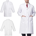 Scientist Long Sleeve Uniform White Lab Coat Men Women Medical Clinic Doctor