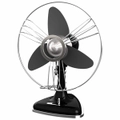 Swan 30cm Retro Desk Air Cooling Fan/Adjustable Speed/Oscillating/EVA Blades BLK