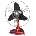 Swan 30cm Retro Desk Air Cooling Fan/Adjustable Speed/Oscillating/EVA Blades Red