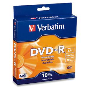 Verbatim DVD-R 4.7GB 16x Branded 10pk Spindle Box 10 pc(s) [95100]
