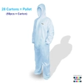 28 Cartons SMS Disposable Blue Coveralls Type 5/6 Industrial & Medical (50pcs/Carton) - 2XLarge