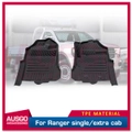5D TPE Door Sill Covered Car Floor Mats for Ford Ranger Single / Extra Cab Next-Gen All-New 2022-Onwards