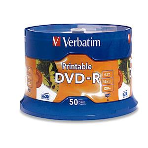 Verbatim 16x DVD-R Media 4.7GB Ink Jet Printable 50 pc(s) [95137]