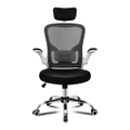 ALFORDSON Mesh Office Chair Flip-up Armrests Black & White
