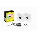 Corsair White SP140 RGB ELITE, 140mm RGB LED Fan with AirGuide, 68 CFM, Dual Pack with Lighting Node CORE CO-9050139-WW