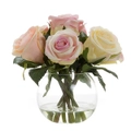 Belle Rose Floral Arrangement in Glass Vase