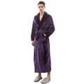 Unisex Bath Robe Fleece Dressing Gown Long Winter Warm Waffle Pattern Sleepwear Womens Mens pajamas