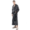 Unisex Bath Robe Fleece Dressing Gown Long Winter Warm Waffle Pattern Sleepwear Womens Mens pajamas