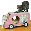 ZODIAC Cat Scratcher-Ice Cream Van- Pink :61x26x35