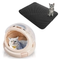 truepal Waterproof Cat Litter Mat Home 70 x 55cm w/Pet Basket/ Pet Carrier