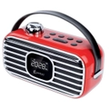 Sansai Portable Wireless Bluetooth Speaker w/ FM Radio/LED Alarm Clock Red