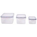 3pc Lock & Lock Classic Rectangular Food Storage Container Set w/ Lids Clear