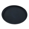 Chef Inox Plastic Round Black Non Slip Serving Tray