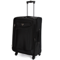 Swiss Luggage Suitcase Lightweight with 8 wheels 360 degree rolling SofeCase Check In Travel Suitcase SN8109B Black
