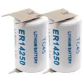 2pc 3.6V Lithium 1000mAh Single Use 1/2 AA Battery w/ Tags for Computer Memory