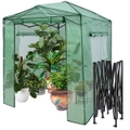 Costway Portable Walk-in Greenhouse Pop Up Garden Plant Shed Metal Frame Green House w/Roll Up Door Window