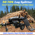 Log Splitter 50 Ton Hydraulic Lifting Table E/Start - Genuine Millers Falls Black Diamond