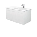 Fienza Dolce Mila 900mm Wall Hung Vanity Offset Right Basin White TCL90RM