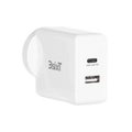 3SIXT 3S-2017 Wall Charger ANZ 30W USB-C PD + 2.4A - White [3S-2017]