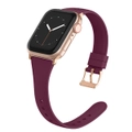 Silicone Band in Burgundy with Gold Classic Buckle - The Gippsland - Compatible with Apple Watch Size 38mm to 41mm