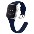 Silicone Band in Navy Blue with Silver Classic Buckle - The Gippsland - Compatible with Apple Watch Size 38mm to 41mm