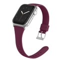 Silicone Band in Burgundy with Silver Classic Buckle - The Gippsland - Compatible with Apple Watch Size 38mm to 41mm