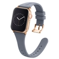 Silicone Band in Stardust Grey with Gold Classic Buckle - The Gippsland - Compatible with Apple Watch Size 38mm to 41mm