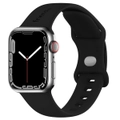 Silicone Sports Band Black with Silver Pin - The Noosa - Compatible with Apple Watch Size 38mm to 41mm