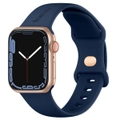 Silicone Sports Band Navy Blue with Gold Pin - The Noosa - Compatible with Apple Watch Size 38mm to 41mm