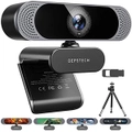 DEPSTECH DW49, 4K Webcam, HD 8MP Sony Sensor Autofocus Webcam with Microphone, Privacy Cover and Tripod, Plug and Play USB