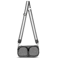 Punch Neoprene Double Pocket Travel Bag Handbag w/Crossbody Strap Marl Grey