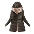 Nevenka Womens Hooded Sherpa Fleece Jacket Winter Warm Coat-ArmyGreen