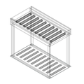 Fagor Stainless Steel Rolling Table for 2 Baskets MR2C