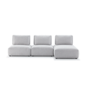 Free Modular Sofa Adjustable Back Linen Upholstery With Chaise/Light Grey