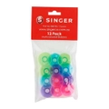 Singer Sewing Machine Pack of 12 Branded Coloured Plastic Bobbins