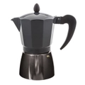 Leaf & Bean Stove Top Percolator Espresso Maker Silver/Coal 6 Cup Capacity