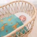 Living Textiles - 100% Cotton Whimsical Giraffe Baby Blanket
