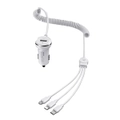 Car Charger REMAX 3 in 1 Thunder USB 3.1A Type-C Micro USB Lightning Cable